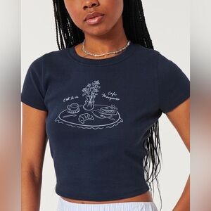 Hollister Baby Tees Hollister Café Marguerite Graphic Baby Tee